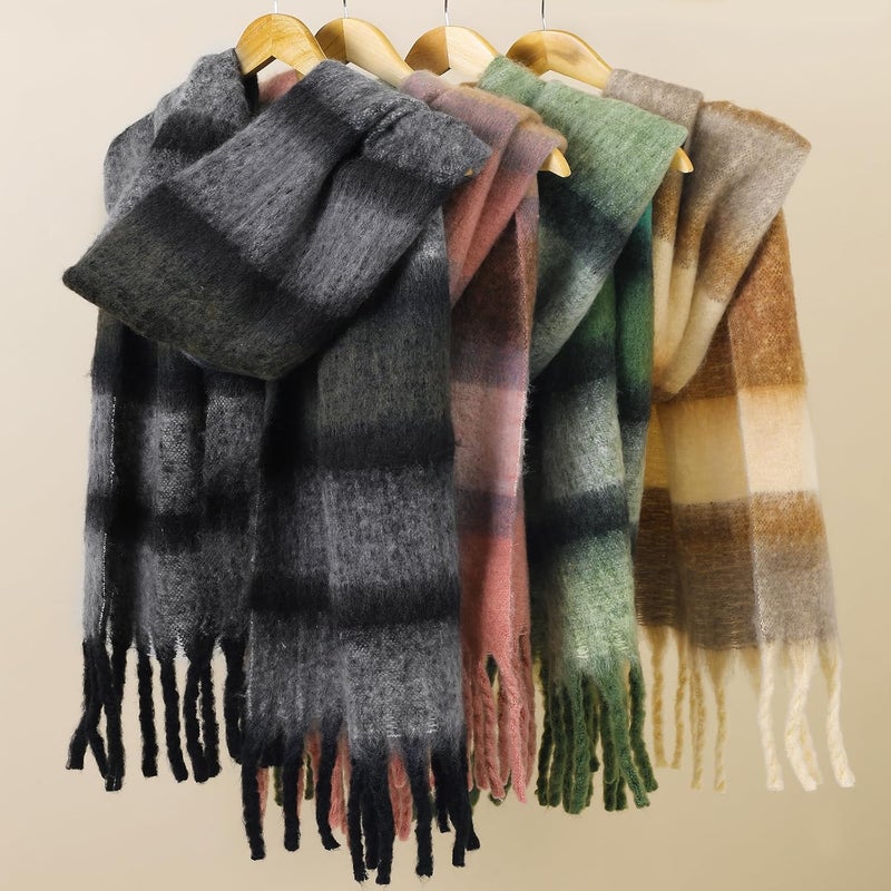 Premillow Women's Mohair Winter Scarf Pure Color, Warm Winter Scarf for Women and Men, Soft Luxurious Cashmere Feel Scarfs - Image 5
